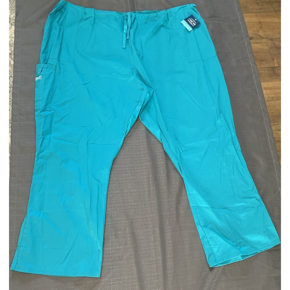 Cherokee Workwear Women's Scrub Core Stretch Pants  Teal/BW 5XL  4 pkt New W/Tag